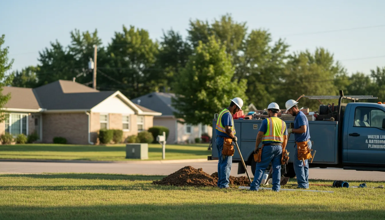 Residential water line and bathroom plumbing service in Glenmoore, PA
